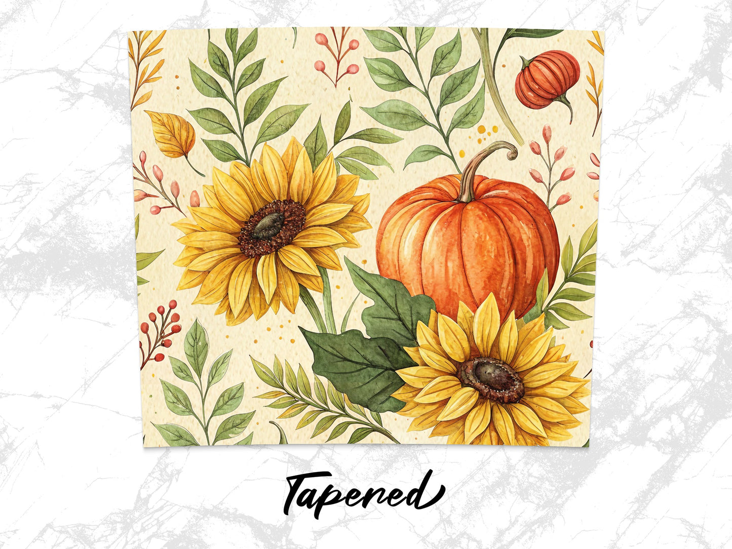 Autumn Sunflower and Pumpkin Watercolor Art Print, Fall Home Decor, Botanical Illustration Wall Art