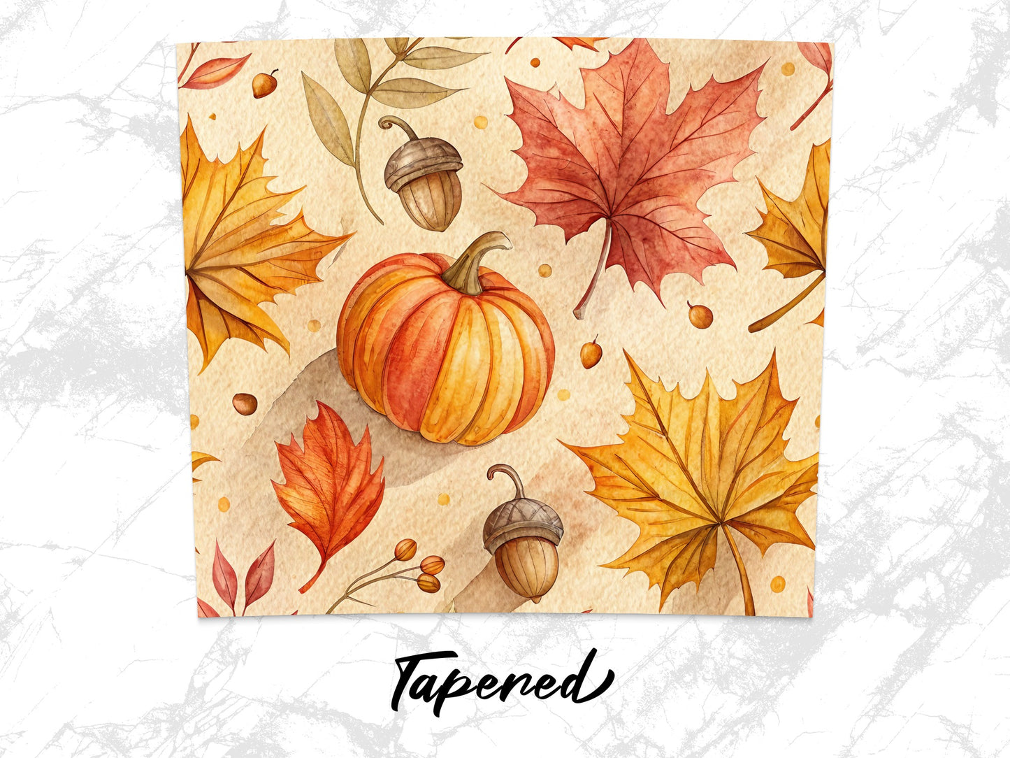 Autumn Leaves and Pumpkins Watercolor Art Print, Fall Home Decor Wall Art, Seasonal Illustration