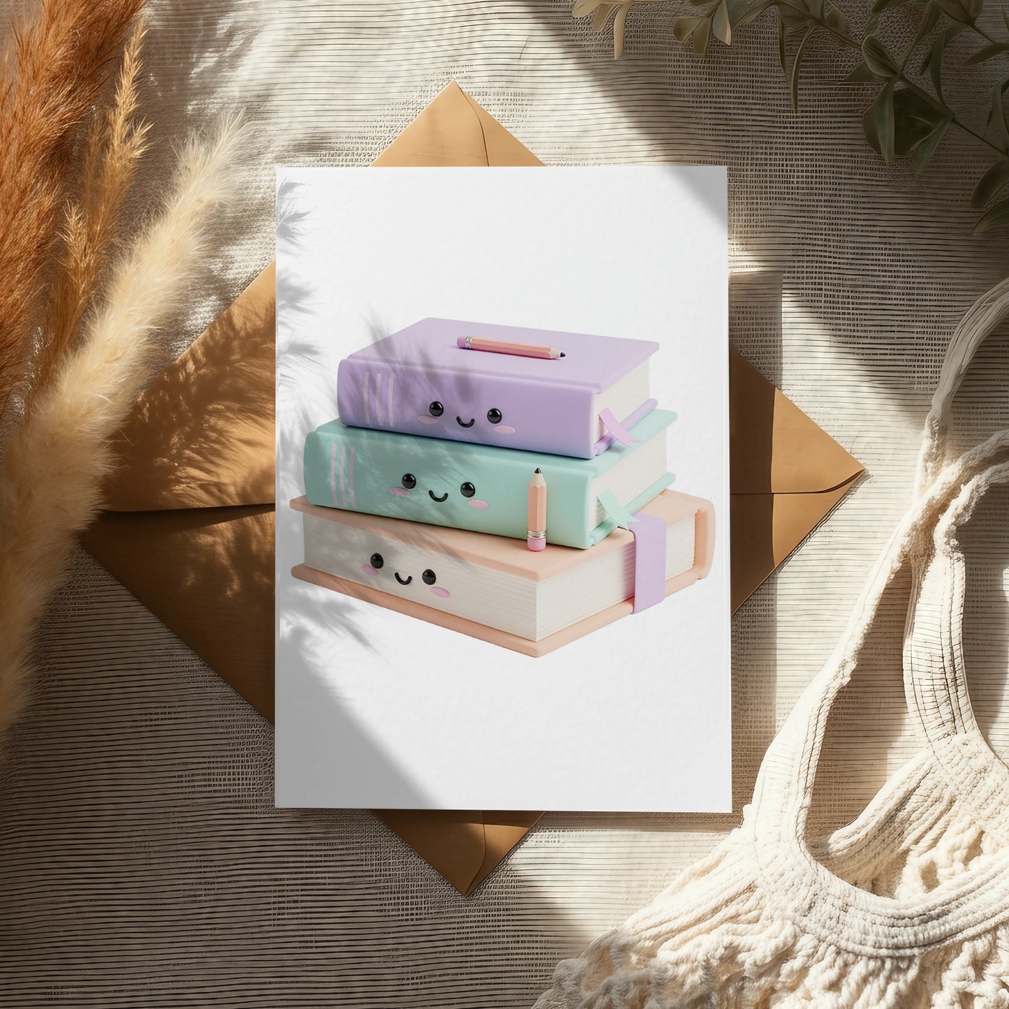Cute Kawaii Book Stickers, Pastel Colors, Smiling Face, Decorative Stationery, Craft Supplies, Planner Accessories, Gift for Readers