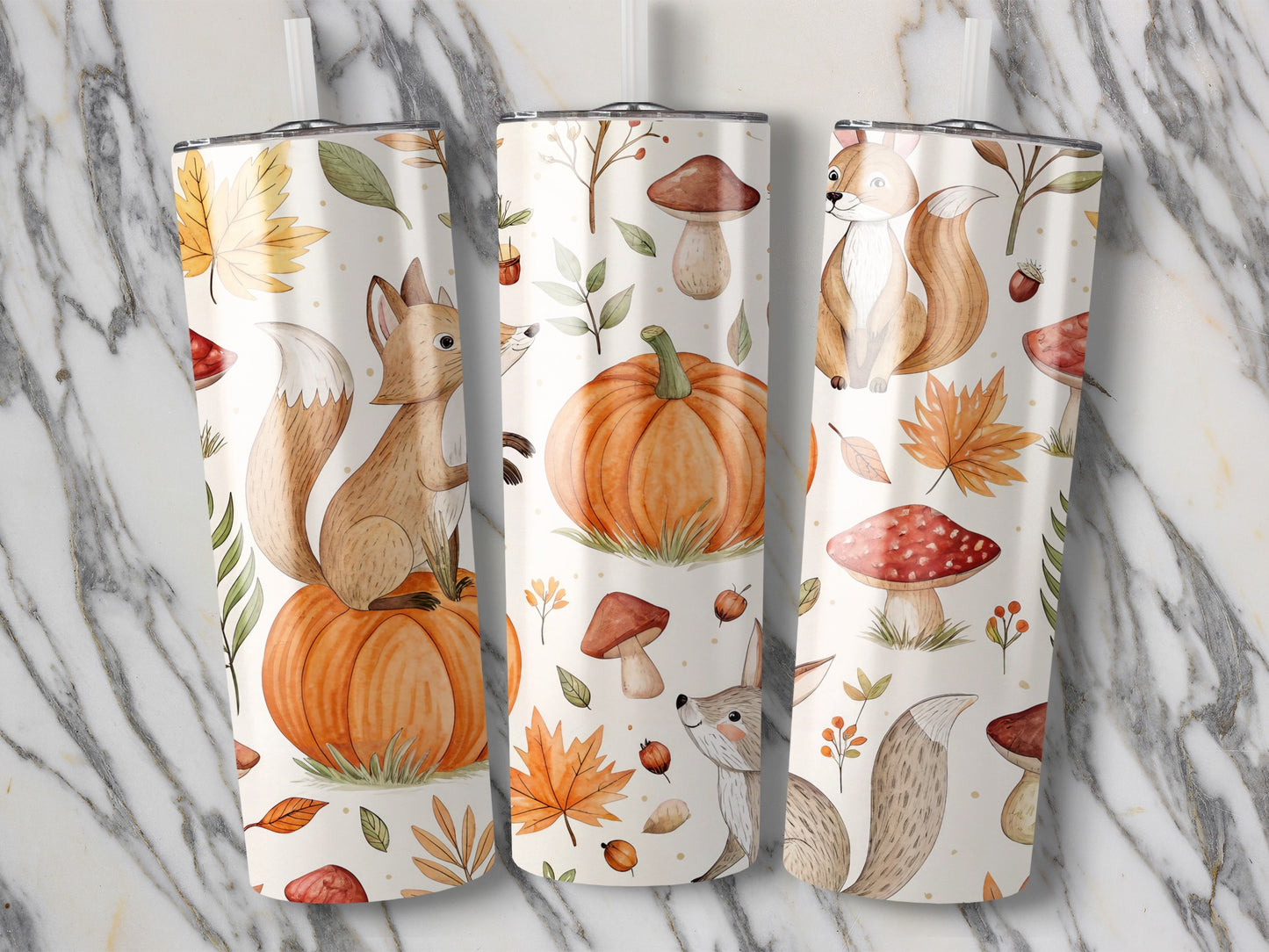 Autumn Wildlife Kitchen Paper Towel Rolls, Squirrel Pumpkin Fall Leaves Design, Decorative Absorbent Kitchen Accessory