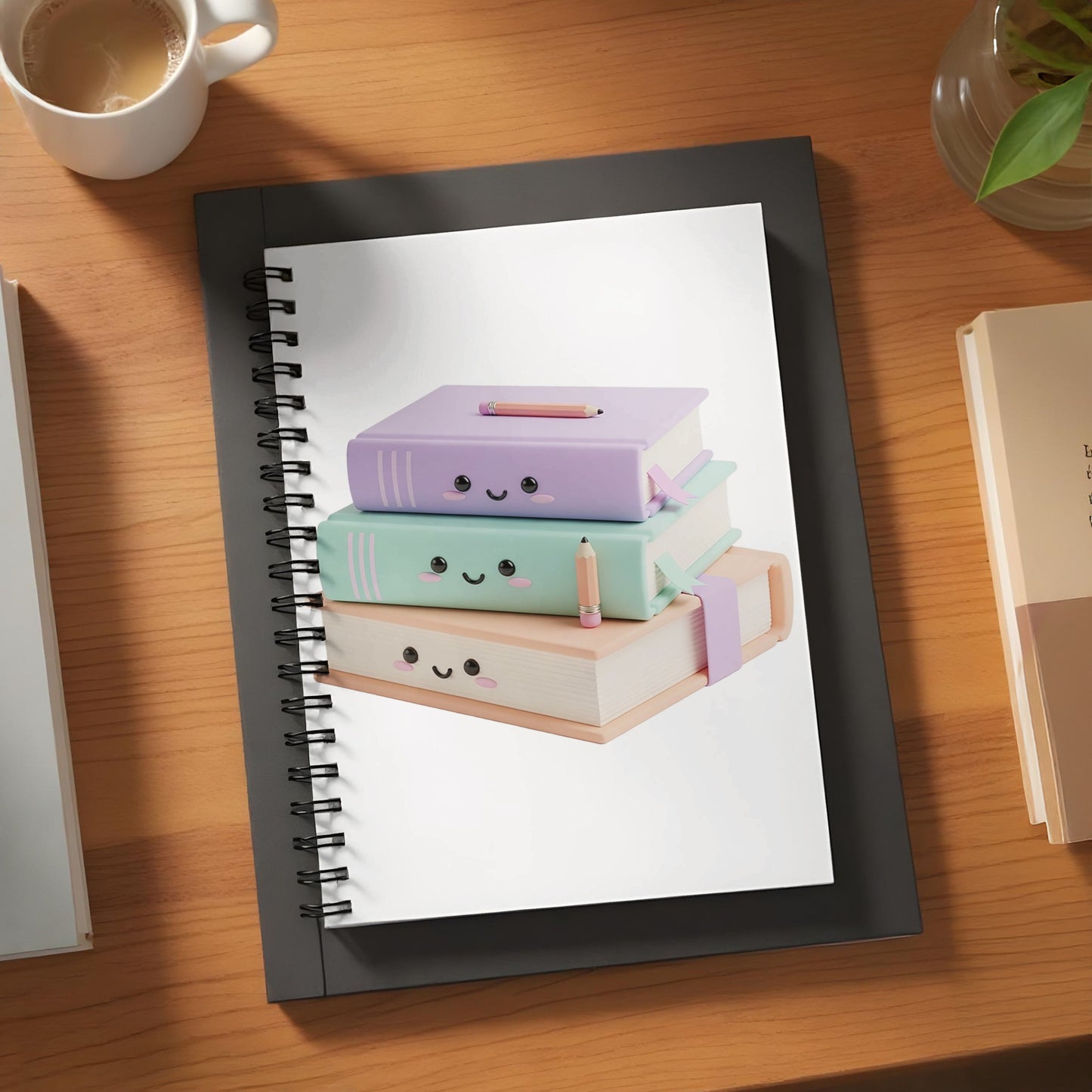 Cute Kawaii Staplers Design Notebook Cover, Pastel Office Accessories, Gift for Students and Professionals