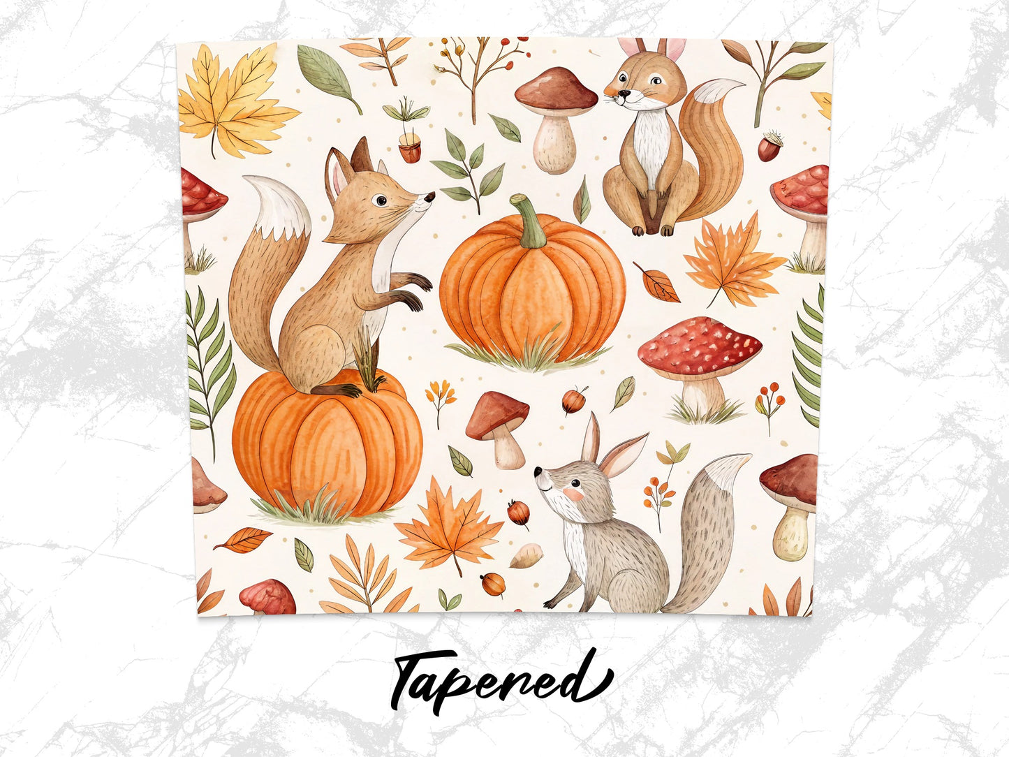 Autumn Fox and Pumpkin Pattern Fabric, Woodland Creatures Fall Design, Crafting Quilting Material