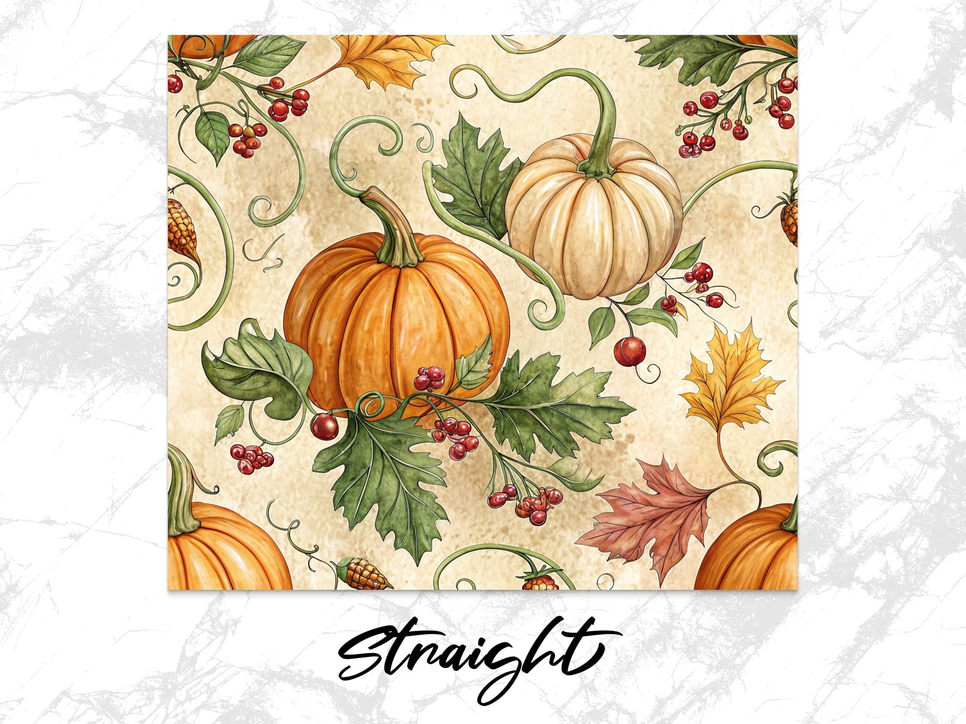 Autumn Pumpkin and Berry Print, Fall Seasonal Decor, Watercolor Illustration, Kitchen Wall Art, Thanksgiving Home Decor