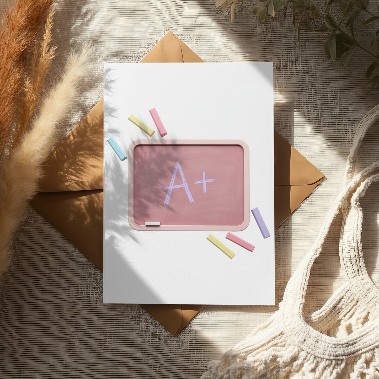 A+ Grade Celebration Card, Student Achievement, Colorful Tabbed Greeting, Academic Success, Unique Congratulatory Note