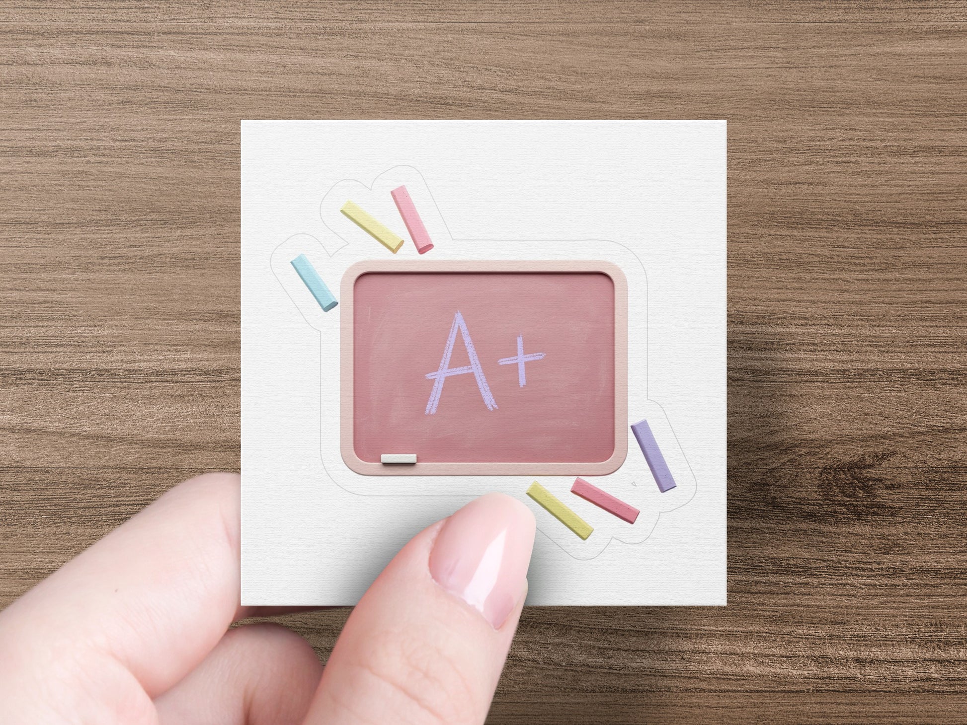 A+ Teacher Appreciation Gift, Mini Chalkboard Magnet, Handheld with Colorful Paper Clips Design, Unique Classroom Decor
