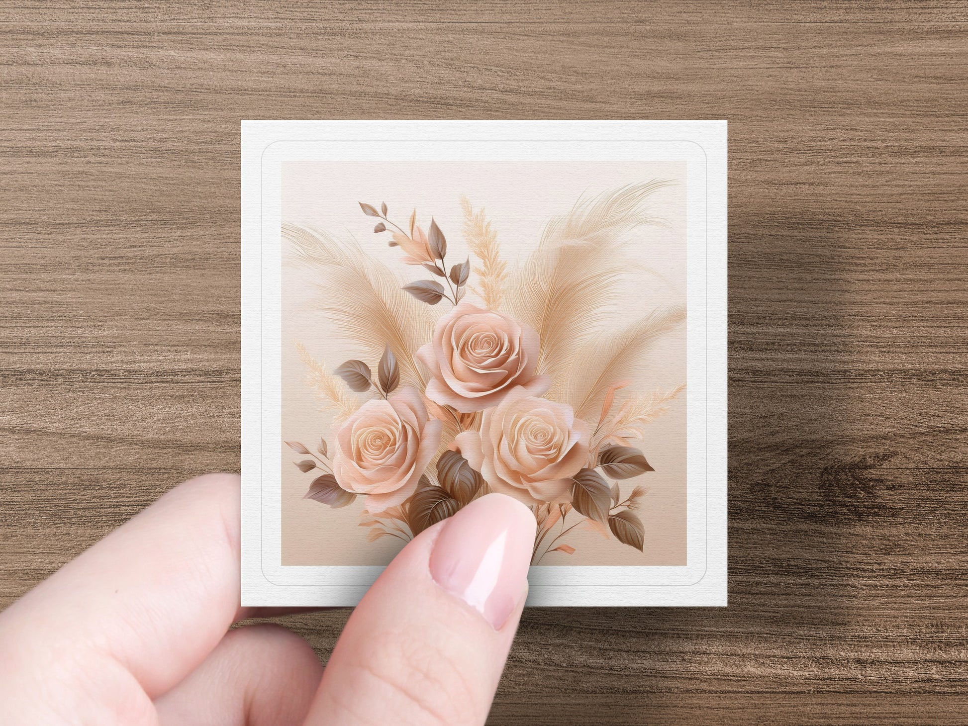 Vintage Floral Art Print, Elegant Rose and Feather Illustration, Soft Pastel Wall Decor