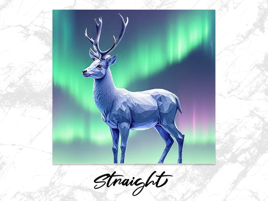 Geometric Deer Art Print, Modern Stag Poster, Contemporary Wildlife Wall Decor, Abstract Animal Home Decoration