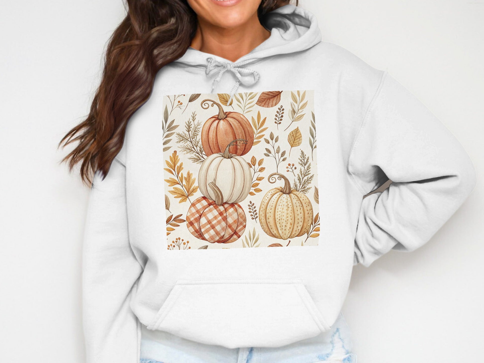 Autumn Pumpkin Hoodie, Women's Fall Fashion Sweatshirt, Cozy Thanksgiving Outfit, Casual Pullover
