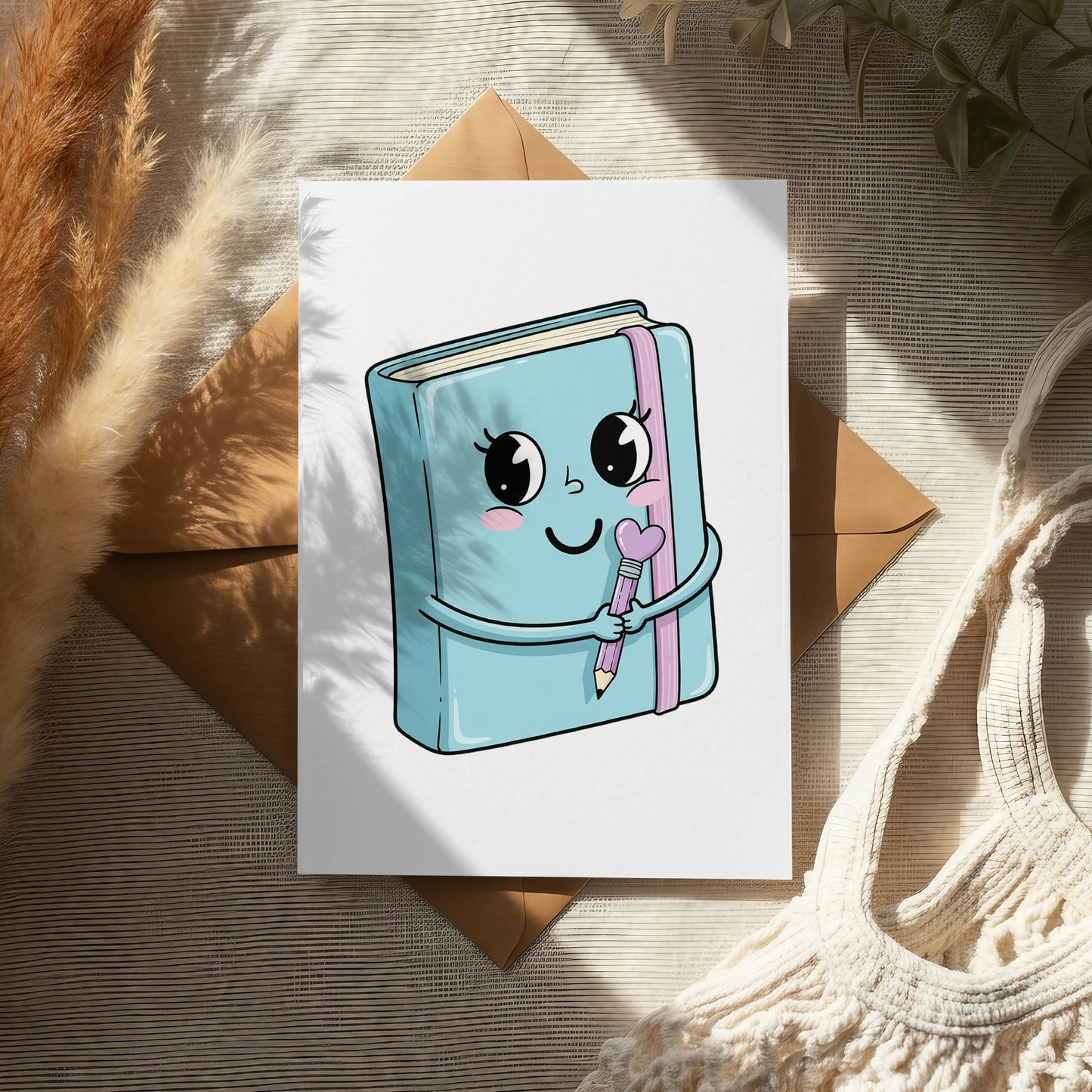 Cute Cartoon Book Character Art Print, Playful Smiling Book Poster, Ideal for Nursery or Playroom Decor