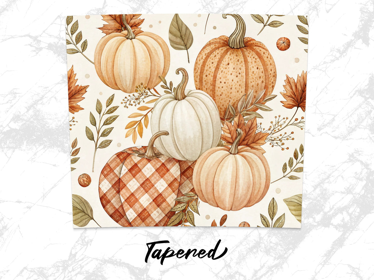 Autumn Pumpkin Pattern Fabric, Fall Leaves and Plaid Pumpkins, Seasonal Quilting Material, Crafting and Sewing Supplies, Harvest Design