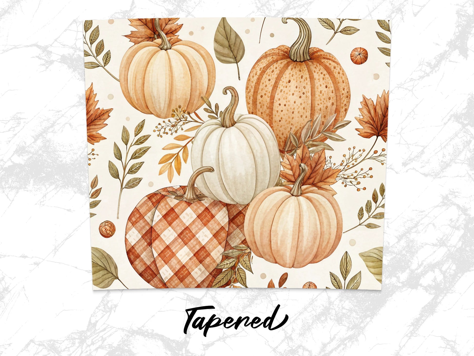 Autumn Pumpkin Pattern Fabric, Fall Leaves and Plaid Pumpkins, Seasonal Quilting Material, Crafting and Sewing Supplies, Harvest Design
